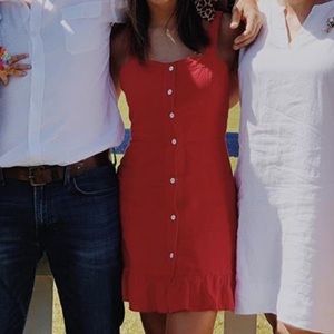 Zara Button Up Red Dress